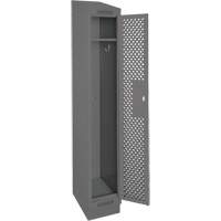 Clean Line Lockers, 12" x 12" x 82", Steel, Charcoal, Rivet (Assembled), Perforated Ontario Safety Products