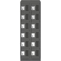 Assembled Lockerettes Clean Line Perforated Economy Lockers, 6 -tier, Bank of 2, 18" x 72" x 12", Steel Ontario Safety Products