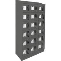 Assembled Lockerettes Clean Line Perforated Economy Lockers, 6 -tier, Bank of 3, 18" x 72" x 12", Steel Ontario Safety Products