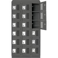 Assembled Lockerettes Clean Line Perforated Economy Lockers, 6 -tier, Bank of 3, 18" x 72" x 12", Steel Ontario Safety Products