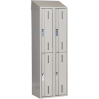 Concorde Heavy-Duty Lockers, 2 -tier, Bank of 2, 24" x 18" x 78", Steel, Grey, Welded (Assembled) Ontario Safety Products