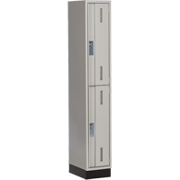 Concorde Heavy-Duty Lockers, 2 -tier, 12" x 18" x 76", Steel, Grey, Welded (Assembled) Ontario Safety Products