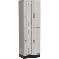 Concorde Heavy-Duty Lockers, 2 -tier, Bank of 2, 24" x 18" x 76", Steel, Grey, Welded (Assembled) Ontario Safety Products