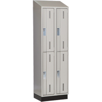 Concorde Heavy-Duty Lockers, 2 -tier, Bank of 2, 24" x 18" x 82", Steel, Grey, Welded (Assembled) Ontario Safety Products