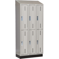 Concorde Heavy-Duty Lockers, 2 -tier, Bank of 3, 36" x 18" x 82", Steel, Grey, Welded (Assembled) Ontario Safety Products
