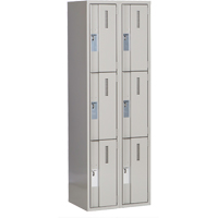 Concorde Heavy-Duty Lockers, 3 -tier, Bank of 2, 24" x 18" x 72", Steel, Grey, Welded (Assembled) Ontario Safety Products
