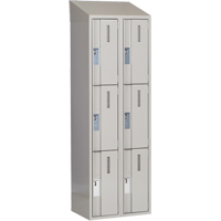 Concorde Heavy-Duty Lockers, 3 -tier, Bank of 2, 24" x 18" x 78", Steel, Grey, Welded (Assembled) Ontario Safety Products