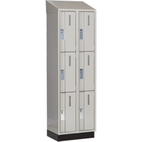 Concorde Heavy-Duty Lockers, 3 -tier, Bank of 2, 24" x 18" x 82", Steel, Grey, Welded (Assembled) Ontario Safety Products
