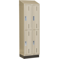 Concorde Heavy-Duty Lockers, 2 -tier, Bank of 2, 24" x 18" x 82", Steel, Beige, Welded (Assembled) Ontario Safety Products