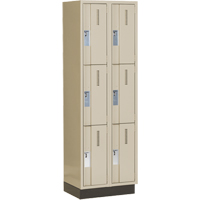 Casiers robustes Concorde, 3 niveaux, Bloc de 2, 24" x 18" x 76", Acier, Beige, Soud&eacute; (assembl&eacute;) Ontario Safety Products