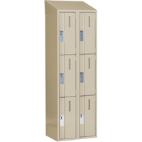 Casiers robustes Concorde, 3 niveaux, Bloc de 2, 24" x 18" x 78", Acier, Beige, Soud&eacute; (assembl&eacute;) Ontario Safety Products
