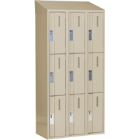 Concorde Heavy-Duty Lockers, 3 -tier, Bank of 3, 36" x 18" x 78", Steel, Beige, Welded (Assembled) Ontario Safety Products