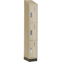 Concorde Heavy-Duty Lockers, 3 -tier, 12" x 18" x 82", Steel, Beige, Welded (Assembled) Ontario Safety Products