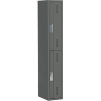 Concorde Heavy-Duty Lockers, 2 -tier, 12" x 18" x 72", Steel, Charcoal, Welded (Assembled) Ontario Safety Products