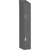 Concorde Heavy-Duty Lockers, 2 -tier, 12" x 18" x 78", Steel, Charcoal, Welded (Assembled) Ontario Safety Products