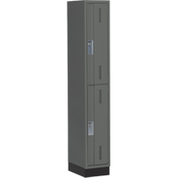 Concorde Heavy-Duty Lockers, 2 -tier, 12" x 18" x 76", Steel, Charcoal, Welded (Assembled) Ontario Safety Products