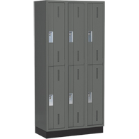 Casiers robustes Concorde, 2 niveaux, Bloc de 3, 36" x 18" x 76", Acier, Charbon, Soud&eacute; (assembl&eacute;) Ontario Safety Products
