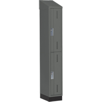 Concorde Heavy-Duty Lockers, 2 -tier, 12" x 18" x 82", Steel, Charcoal, Welded (Assembled) Ontario Safety Products