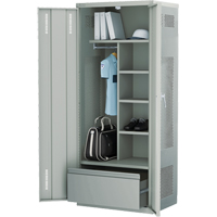 Deluxe Gear Locker, Steel, 36" W x 24" D x 72" H, Grey Ontario Safety Products