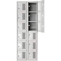 Clean Line Lockerettes, 6 -tier, Bank of 2, 18" x 72" x 12", Steel Ontario Safety Products