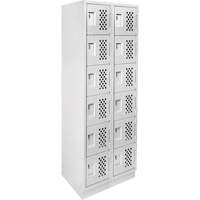 Assembled Lockerettes Clean Line Perforated Economy Lockers, 6 -tier, Bank of 2, 18" x 72" x 12", Steel Ontario Safety Products