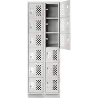Assembled Lockerettes Clean Line Perforated Economy Lockers, 6 -tier, Bank of 2, 18" x 72" x 12", Steel Ontario Safety Products
