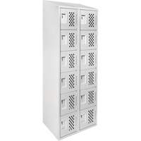 Assembled Lockerettes Clean Line Perforated Economy Lockers, 6 -tier, Bank of 2, 18" x 72" x 12", Steel Ontario Safety Products