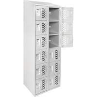 Assembled Lockerettes Clean Line Perforated Economy Lockers, 6 -tier, Bank of 2, 18" x 72" x 12", Steel Ontario Safety Products