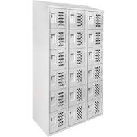 Assembled Lockerettes Clean Line Perforated Economy Lockers, 6 -tier, Bank of 3, 18" x 72" x 12", Steel Ontario Safety Products