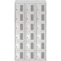 Assembled Lockerettes Clean Line Perforated Economy Lockers, 6 -tier, Bank of 3, 18" x 72" x 12", Steel Ontario Safety Products
