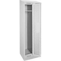 Clean Line Lockers, Bank of 2, 24" x 18" x 82", Steel, Grey, Rivet (Assembled), Perforated Ontario Safety Products