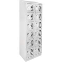 Assembled Lockerettes Clean Line Perforated Economy Lockers, 6 -tier, Bank of 2, 18" x 72" x 12", Steel Ontario Safety Products
