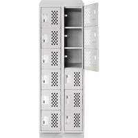 Assembled Lockerettes Clean Line Perforated Economy Lockers, 6 -tier, Bank of 2, 18" x 72" x 12", Steel Ontario Safety Products