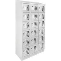 Assembled Lockerettes Clean Line Perforated Economy Lockers, 6 -tier, Bank of 3, 18" x 72" x 12", Steel Ontario Safety Products
