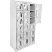 Assembled Lockerettes Clean Line Perforated Economy Lockers, 6 -tier, Bank of 3, 18" x 72" x 12", Steel Ontario Safety Products