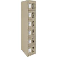 Assembled Lockerettes Clean Line Perforated Economy Lockers, 6 -tier, 18" x 72" x 12", Steel Ontario Safety Products