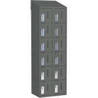 Concorde Heavy-Duty Lockers, 6 -tier, Bank of 2, 24" x 18" x 78", Steel, Charcoal, Welded (Assembled) Ontario Safety Products