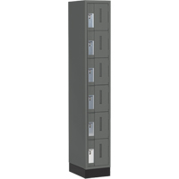 Concorde Heavy-Duty Lockers, 6 -tier, 12" x 18" x 76", Steel, Charcoal, Welded (Assembled) Ontario Safety Products