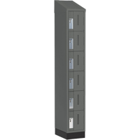 Concorde Heavy-Duty Lockers, 6 -tier, 12" x 18" x 82", Steel, Charcoal, Welded (Assembled) Ontario Safety Products