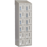 Concorde Heavy-Duty Lockers, 6 -tier, Bank of 2, 24" x 18" x 78", Steel, Grey, Welded (Assembled) Ontario Safety Products