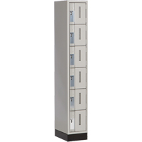 Concorde Heavy-Duty Lockers, 6 -tier, 12" x 18" x 76", Steel, Grey, Welded (Assembled) Ontario Safety Products