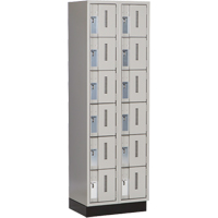 Concorde Heavy-Duty Lockers, 6 -tier, Bank of 2, 24" x 18" x 76", Steel, Grey, Welded (Assembled) Ontario Safety Products