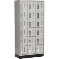 Concorde Heavy-Duty Lockers, 6 -tier, Bank of 3, 36" x 18" x 76", Steel, Grey, Welded (Assembled) Ontario Safety Products