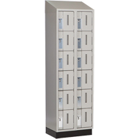 Concorde Heavy-Duty Lockers, 6 -tier, Bank of 2, 24" x 18" x 82", Steel, Grey, Welded (Assembled) Ontario Safety Products