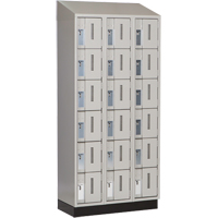 Concorde Heavy-Duty Lockers, 6 -tier, Bank of 3, 36" x 18" x 82", Steel, Grey, Welded (Assembled) Ontario Safety Products