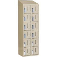 Concorde Heavy-Duty Lockers, 6 -tier, Bank of 2, 24" x 18" x 78", Steel, Beige, Welded (Assembled) Ontario Safety Products