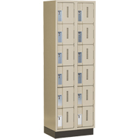 Concorde Heavy-Duty Lockers, 6 -tier, Bank of 2, 24" x 18" x 76", Steel, Beige, Welded (Assembled) Ontario Safety Products