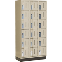 Concorde Heavy-Duty Lockers, 6 -tier, Bank of 3, 36" x 18" x 76", Steel, Beige, Welded (Assembled) Ontario Safety Products