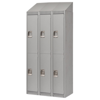 Lockers, 2 -tier, Bank of 3, 36" x 18" x 82", Steel, Grey, Knocked Down Ontario Safety Products