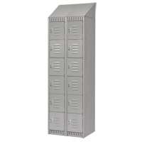 Lockers, 6 -tier, Bank of 2, 24" x 18" x 82", Steel, Grey, Knocked Down Ontario Safety Products
